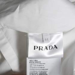 Prada White Cotton Pocket Detail Button Front Sleeveless Shirt M