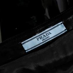 Pre Owned Prada Multicolor Striped Suede & Leather Mini Skirt M