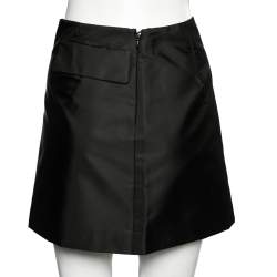 Pre Owned Prada Black Synthetic Pocket Detailed Mini Skirt M 