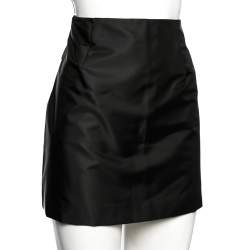 Pre Owned Prada Black Synthetic Pocket Detailed Mini Skirt M 
