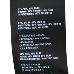 Pre Owned Prada Black Wool & Silk Contrast Trim Detailed Mini Skirt M 