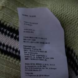 Prada Green Knit Long Sleeve V Neck Sweater M