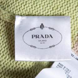 Prada Green Knit Long Sleeve V Neck Sweater M