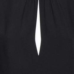 Prada Black Crepe Crystal Embellished Neck Cape Dress M 