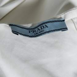 Pre Owned Prada White Cotton Round Neck Shirt M