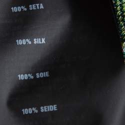 Pre Owned Prada Blue Printed Knit Short Sleeve Crew Neck Top M