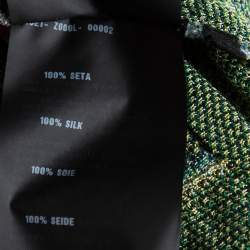 Pre Owned Prada Blue Printed Knit Short Sleeve Crew Neck Top M