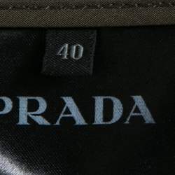 Pre Owned Prada Military Green Cotton Button Front Belted Parka Jacket S