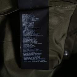 Pre Owned Prada Green Silk Front Zip Hoodie M