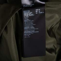 Pre Owned Prada Green Silk Front Zip Hoodie M