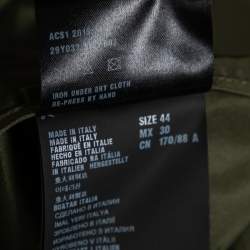 Pre Owned Prada Green Silk Front Zip Hoodie M