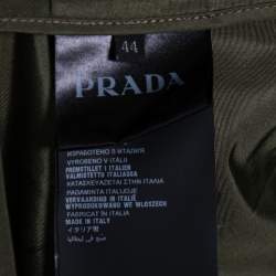 Pre Owned Prada Green Silk Front Zip Hoodie M