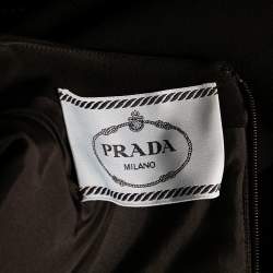 Prada Black Crepe Bead Embellished Sleeveless Dress M 