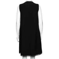 Prada Black Crepe Bead Embellished Sleeveless Dress M 