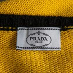 Pre Owned Prada Colorblock Cashmere Knit V-Neck Pullover M