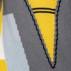 Pre Owned Prada Colorblock Cashmere Knit V-Neck Pullover M