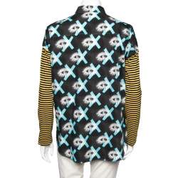 Pre Owned Prada Multicolor Cotton Printed Pocket Detail Button Front Shirt M 