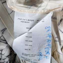 Pre Owned Prada Off White Fairy Printed Silk Pants S