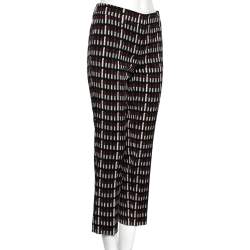 Prada Black Lipstick Printed Wool Trousers M