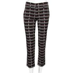 Prada Black Lipstick Printed Wool Trouser S