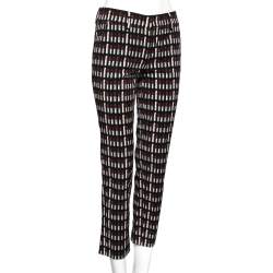 Prada Black Lipstick Printed Wool Trouser S