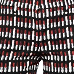 Prada Black Lipstick Printed Wool Trouser S