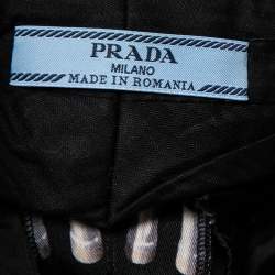 Prada Black Lipstick Printed Wool Trouser S