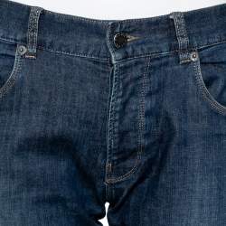 Prada Navy Blue Denim Tapered Leg Jeans L