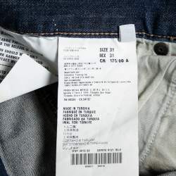 Prada Navy Blue Denim Tapered Leg Jeans L