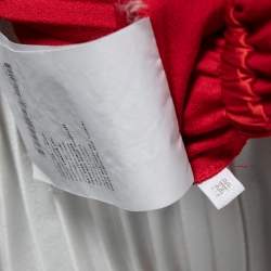 Pre Owned Prada Tricolor Crepe Plisse Pleated Dress S