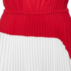 Pre Owned Prada Tricolor Crepe Plisse Pleated Dress S