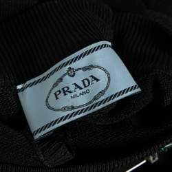 Pre Owned Prada Black Knit Embellished Neck Sleeveless Dress S