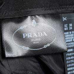 Pre Owned Prada Black Metallic Brocade Belted Mini Skirt S