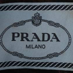 Pre Owned فستان سهرة برادا بروكاد وردي ميتاليك بلا أكمام مقاس متوسط (ميديوم)