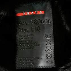 Prada Black Synthetic & Fur Lined Zip Front Jacket M