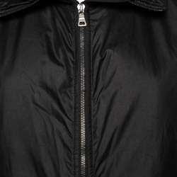 Prada Black Synthetic & Fur Lined Zip Front Jacket M