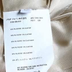 Prada Beige Synthetic Cross Stitch Detail Blazer M