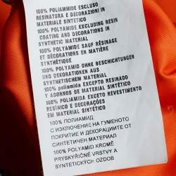 Prada Orange Synthetic Logo Applique Detail Mini Shorts S