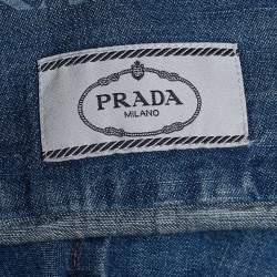 Prada Indigo Sleeveless Denim Shirt M