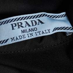 Prada Black Cotton Blend Embellished Collar Sleeveless Blouse S