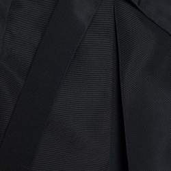 Pre Owned Prada Black Taffeta Silk Pleated Midi Skirt M