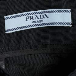 Pre Owned Prada Black Taffeta Silk Pleated Midi Skirt M