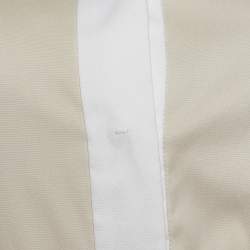 Pre Owned Prada Beige & Cream Stretch Cotton Pleated Shirt Dress L