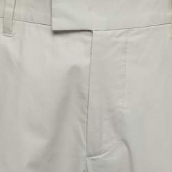Pre Owned Prada Cream Cotton Trousers Waist 36