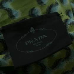 Prada Green Printed Silk Button Front Shirt M