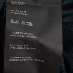 Pre Owned Prada Navy Blue Wool & Silk Neck Tie Detail Long Sleeve Sweater M