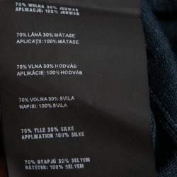 Pre Owned Prada Navy Blue Wool & Silk Neck Tie Detail Long Sleeve Sweater M