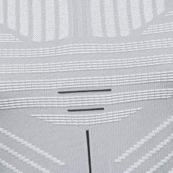 Prada Grey Patterned Knit Long Sleeve Mock Neck Top M