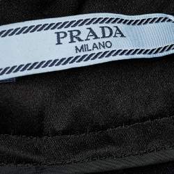 Pre Owned Prada Black Crepe Belted Tapered Trousers S