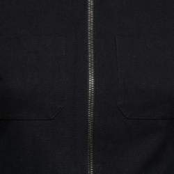Pre Owned Prada Black Cotton Zip Front Jacket S